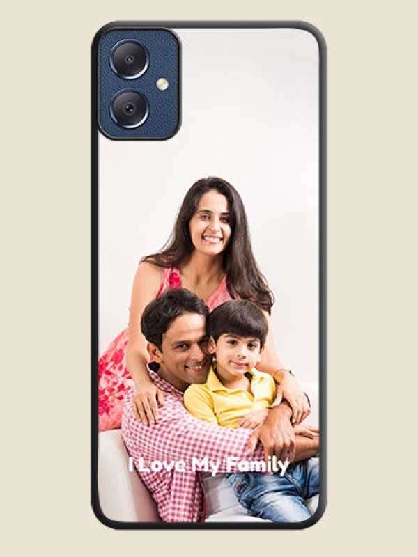 Custom Full Single Pic Upload With Text On Space Black Custom Soft Matte Mobile Back Cover - Galaxy F05