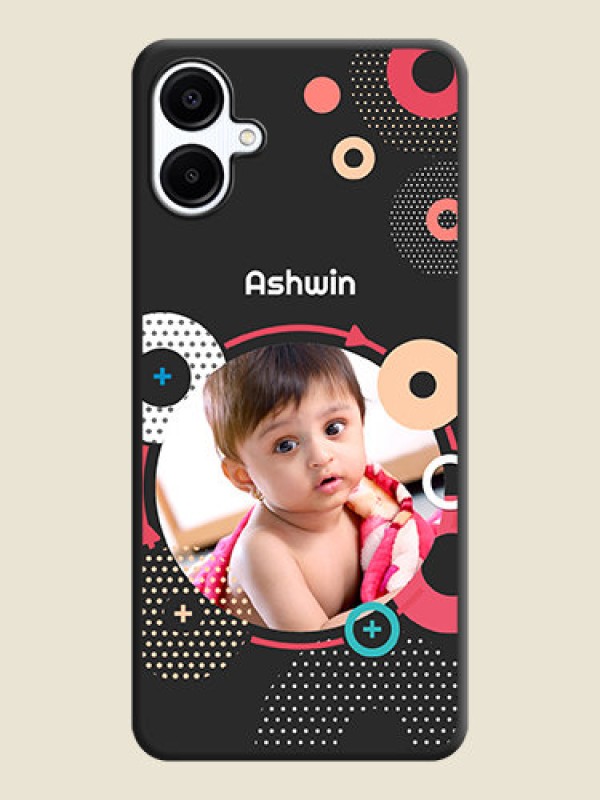 Custom Multicoloured Round Image On Space Black Custom Soft Matte Mobile Back Cover - Galaxy F06