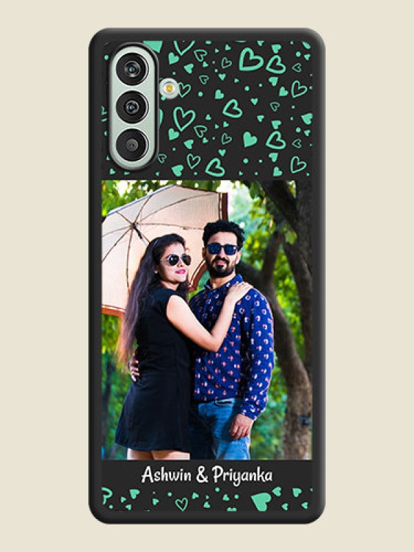 Custom Sea Green Indefinite Love Pattern on Photo on Space Black Soft Matte Mobile Cover - Xamsung Galaxy F13 