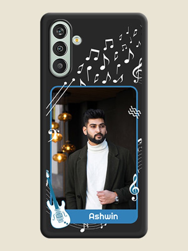 Custom Musical Theme Design with Text on Photo on Space Black Soft Matte Mobile Case - Xamsung Galaxy F13 