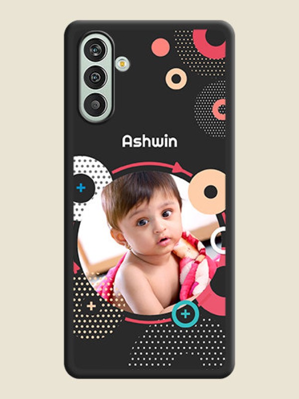 Custom Multicoloured Round Image on Personalised Space Black Soft Matte Cases - Xamsung Galaxy F13 