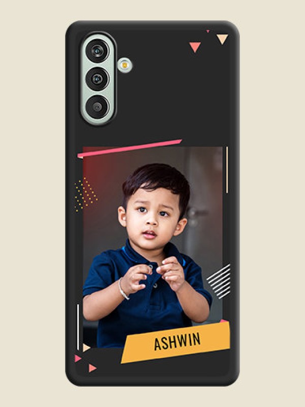 Custom Photo Frame with Triangle Small Dots on Photo on Space Black Soft Matte Back Cover - Xamsung Galaxy F13 