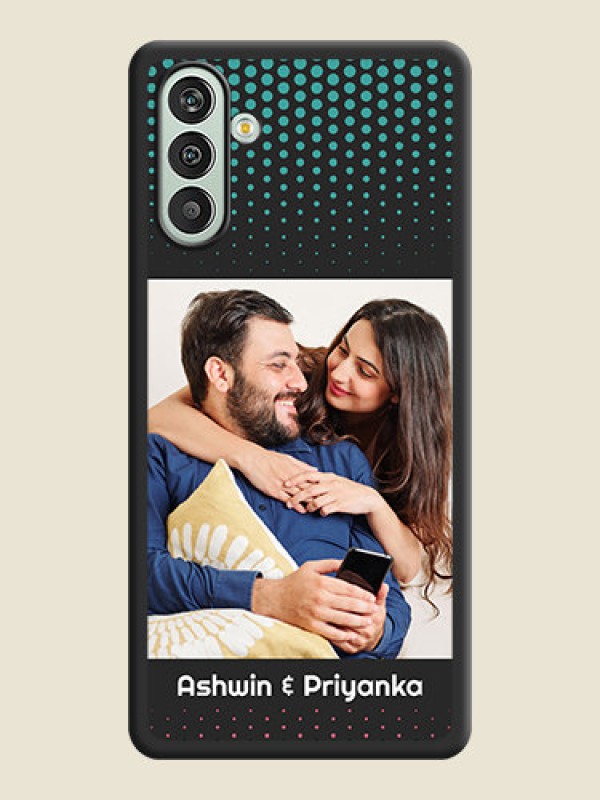 Custom Faded Dots with Grunge Photo Frame and Text on Space Black Custom Soft Matte Phone Cases - Xamsung Galaxy F13 