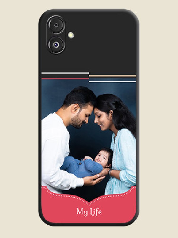 Custom Classic Plain Design with Name - Photo on Space Black Soft Matte Phone Cover - Galaxy F14 5G