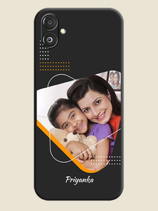 Custom Yellow Triangle - Photo on Space Black Soft Matte Phone Cover - Galaxy F14 5G