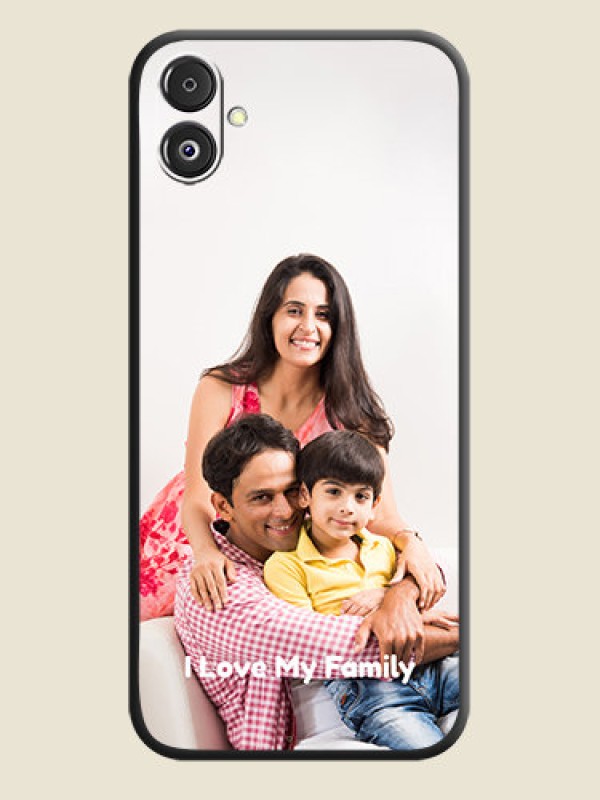 Custom Full Single Pic Upload With Text On Space Black Personalized Soft Matte Phone Covers - Galaxy F14 5G