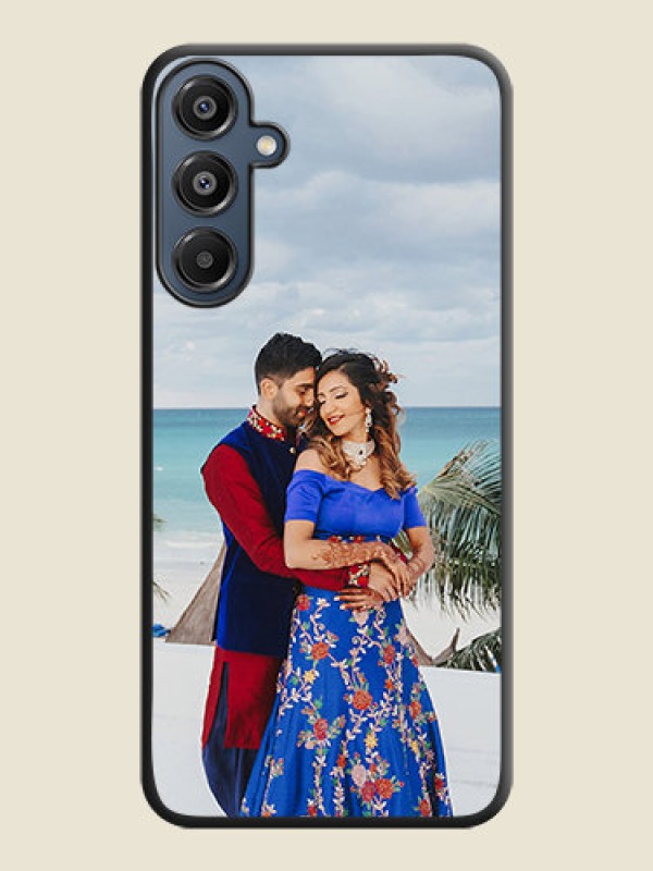 Custom Full Single Pic Upload On Space Black Custom Soft Matte Mobile Back Cover - Galaxy F16 5G