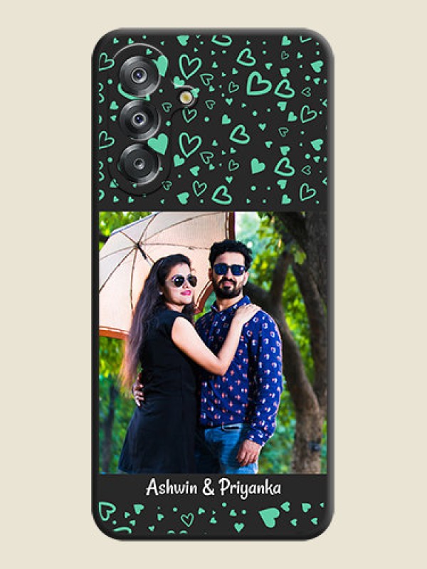 Custom Sea Green Indefinite Love Pattern on Photo On Space Black Custom Soft Matte Mobile Back Cover - Samsung Galaxy F17 5G
