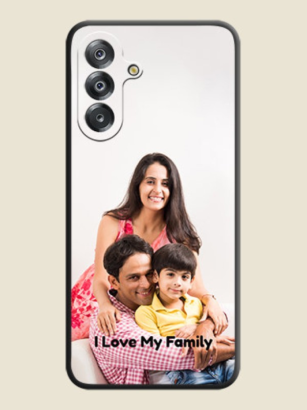 Custom Full Single Pic Upload With Text On Space Black Custom Soft Matte Mobile Back Cover - Samsung Galaxy F17 5G