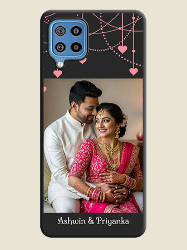 Custom Pink Love Hangings with Text on Space Black Custom Soft Matte Back Cover - Galaxy F22