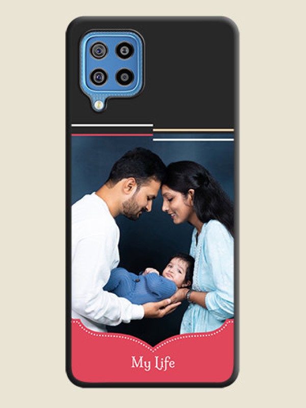 Custom Classic Plain Design with Name on Photo on Space Black Soft Matte Phone Cover - Galaxy F22