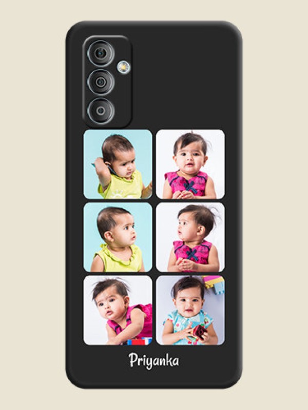 Custom Floral Art with 6 Image Holder on Photo on Space Black Soft Matte Mobile Case - Galaxy F23