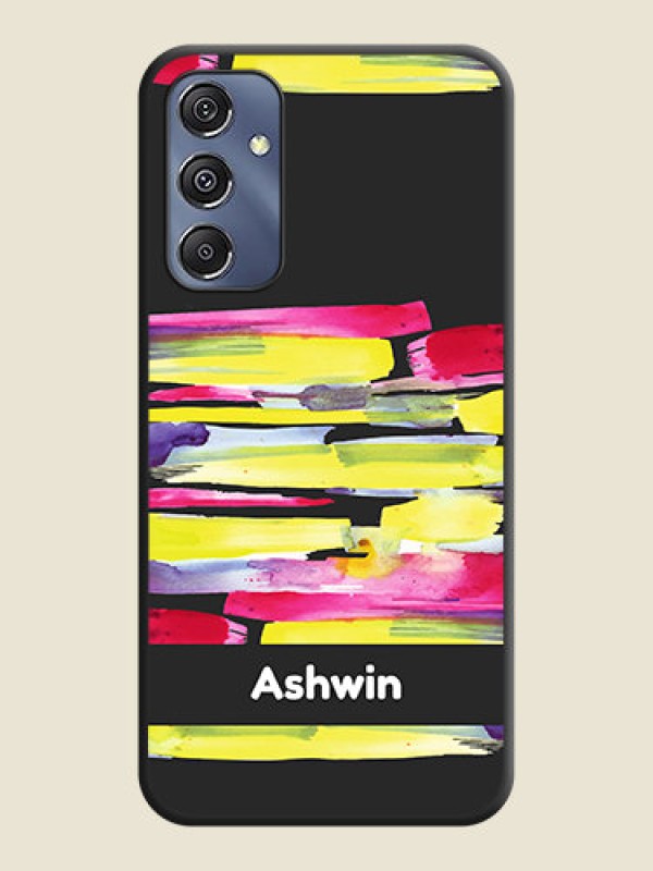 Custom Brush Coloured on Space Black Personalized Soft Matte Phone Covers - Galaxy F34 5G
