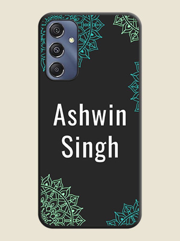 Custom Your Name with Floral Design on Space Black Custom Soft Matte Back Cover - Galaxy F34 5G