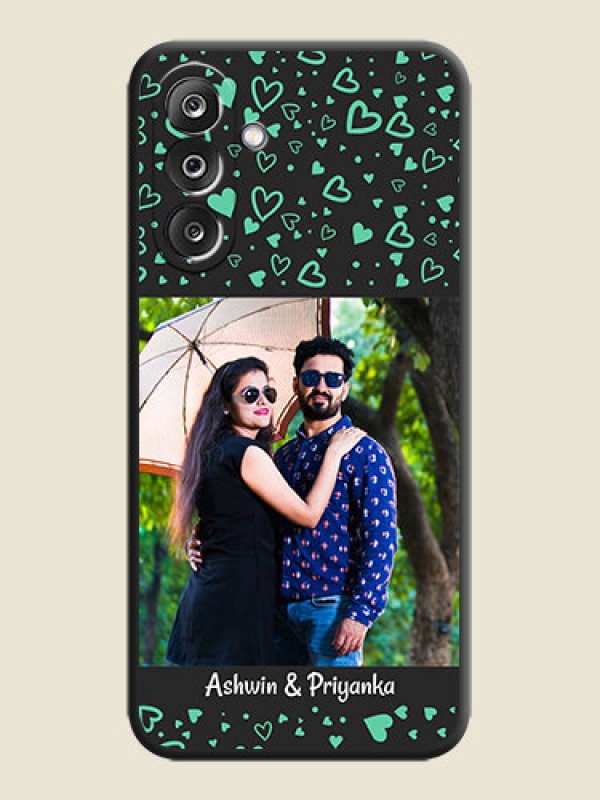 Custom Sea Green Indefinite Love Pattern on Photo On Space Black Custom Soft Matte Mobile Back Cover - Samsung Galaxy F36 5G