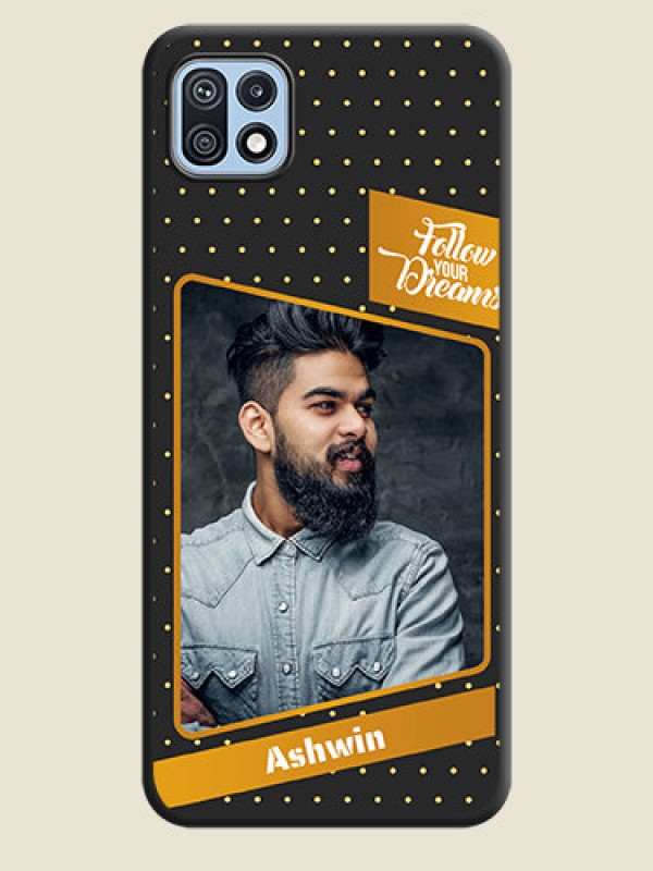 Custom Follow Your Dreams with White Dots on Space Black Custom Soft Matte Phone Cases - Galaxy F42 5G