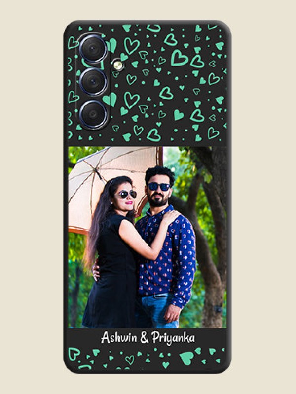 Custom Sea Green Indefinite Love Pattern - Photo on Space Black Soft Matte Mobile Cover - Galaxy F54 5G