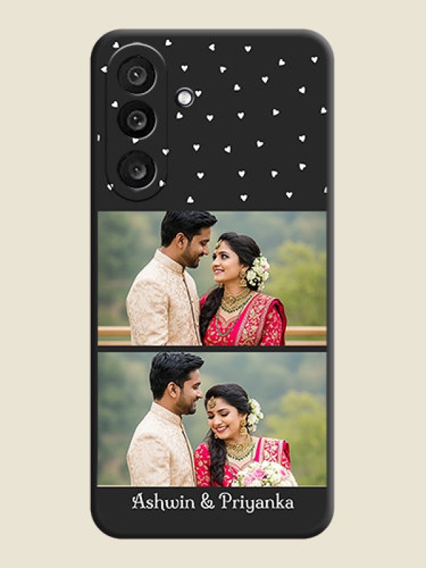 Custom Miniature Love Symbols with Name On Space Black Custom Soft Matte Mobile Back Cover - Samsung Galaxy F56 5G