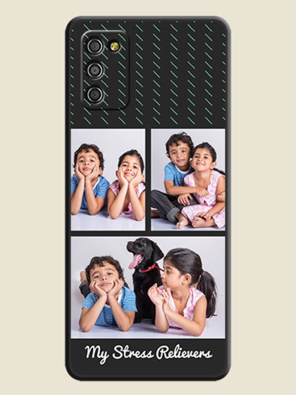 Custom Cross Dotted Pattern with 2 Image Holder  on Personalised Space Black Soft Matte Cases - Galaxy M02s