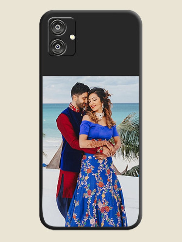 Custom Image Upload With Space Black Color On Custom Soft Matte Mobile Back Cover - Samsung Galaxy M04