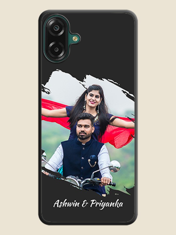 Custom Grunge Brush Strokes on Photo On Space Black Custom Soft Matte Mobile Back Cover - Samsung Galaxy M07