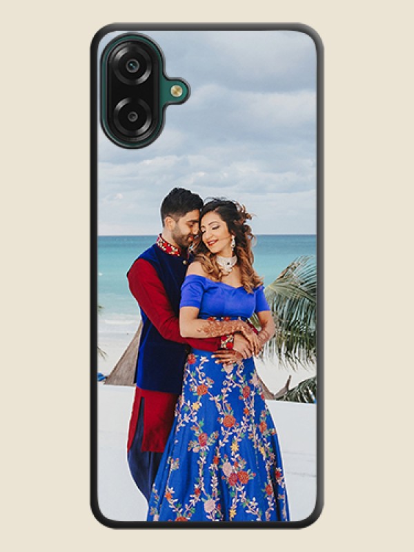 Custom Full Single Pic Upload On Space Black Custom Soft Matte Mobile Back Cover - Samsung Galaxy M07