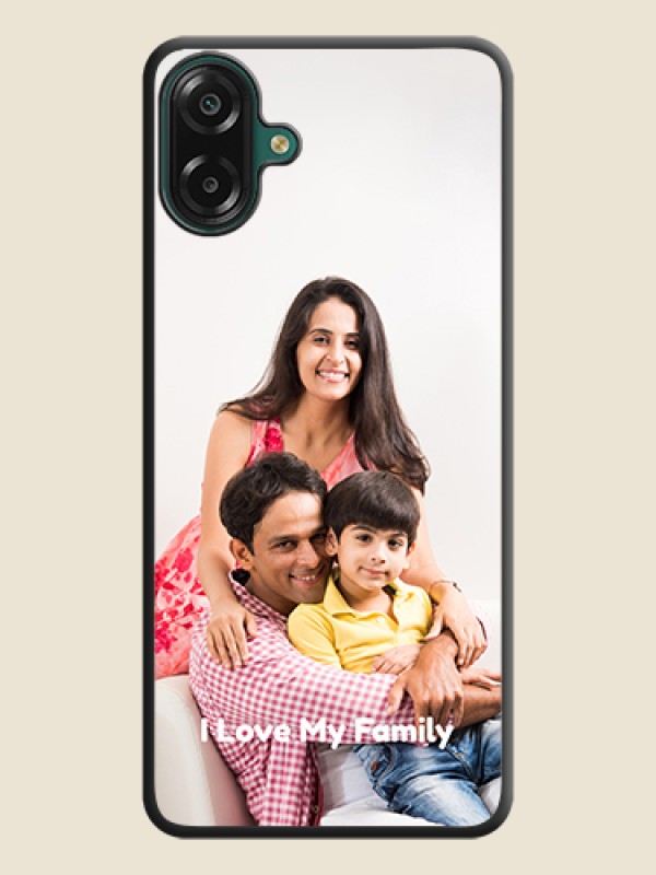 Custom Full Single Pic Upload With Text On Space Black Custom Soft Matte Mobile Back Cover - Samsung Galaxy M07