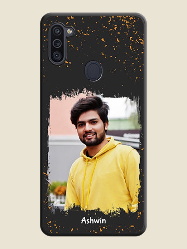 Custom Spray Free Design on Photo on Space Black Soft Matte Phone Cover - Galaxy M11