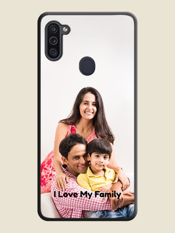 Custom Full Single Pic Upload With Text On Space Black Personalized Soft Matte Phone Covers -Samsung Galaxy M11