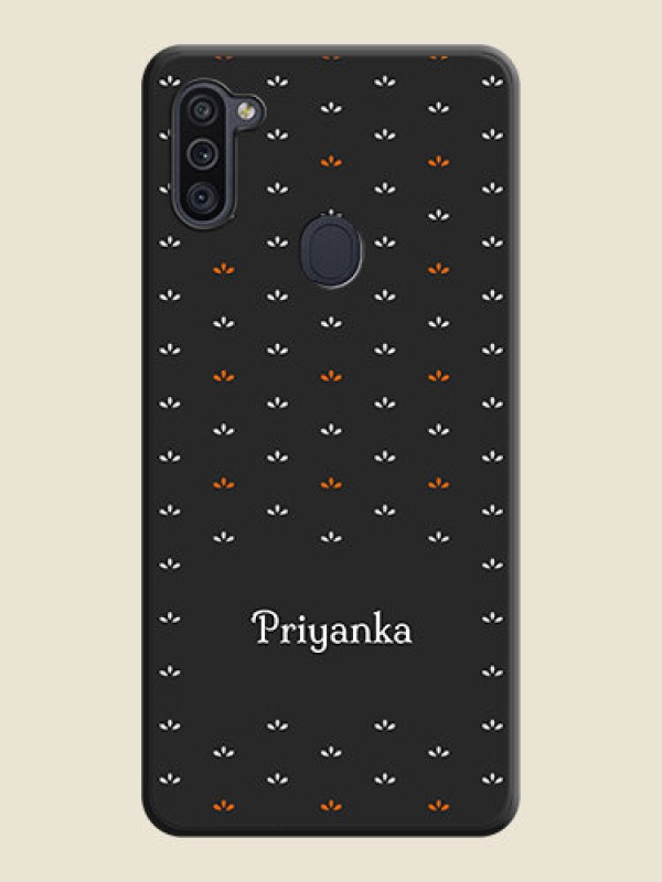 Custom Simple Pattern With Custom Text On Space Black Personalized Soft Matte Phone Covers -Samsung Galaxy M11
