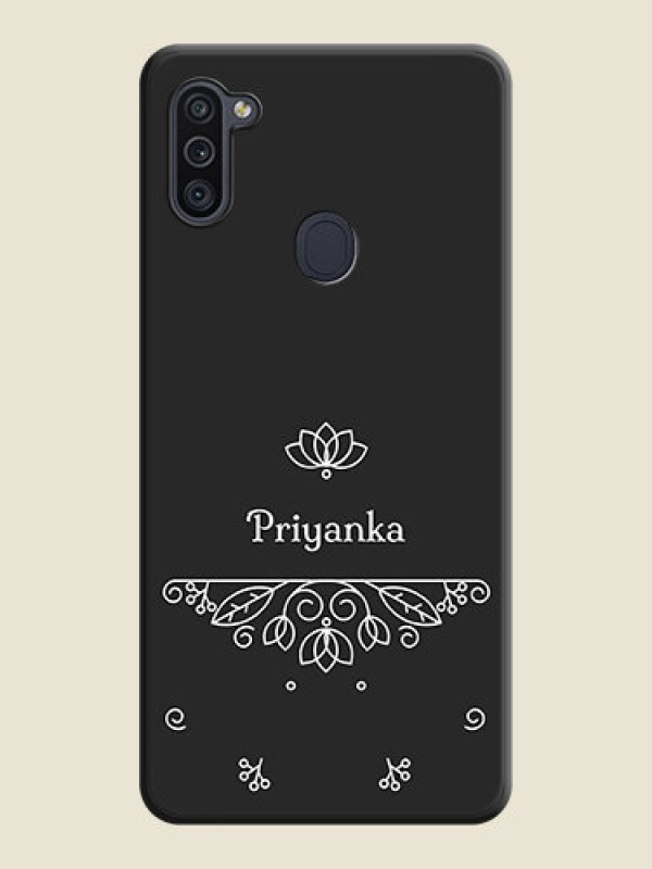 Custom Lotus Garden Custom Text On Space Black Personalized Soft Matte Phone Covers -Samsung Galaxy M11