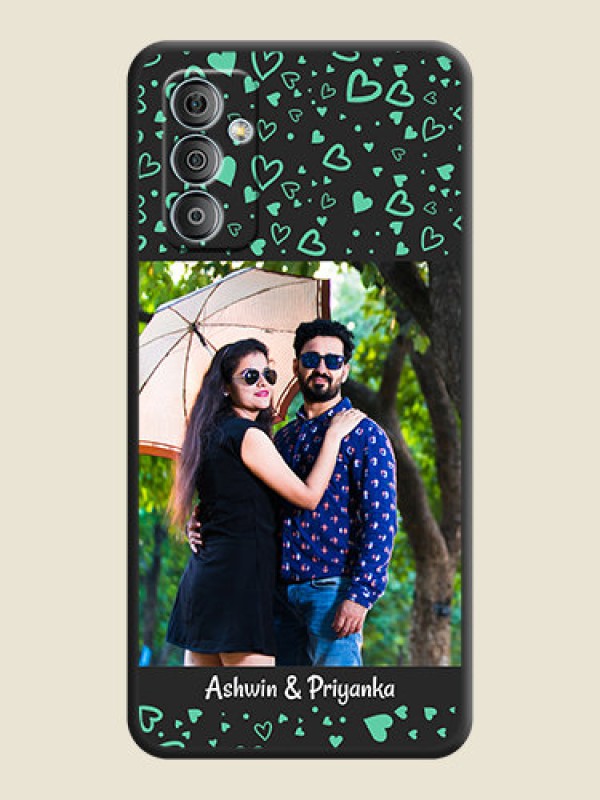 Custom Sea Green Indefinite Love Pattern on Photo on Space Black Soft Matte Mobile Cover - Samsung Galaxy M13 4G