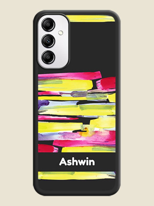 Custom Brush Coloured on Space Black Personalized Soft Matte Phone Covers - Galaxy M14 5G