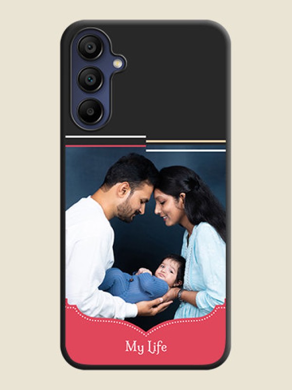 Custom Classic Plain Design with Name - Photo on Space Black Soft Matte Phone Cover - Galaxy M15 5G