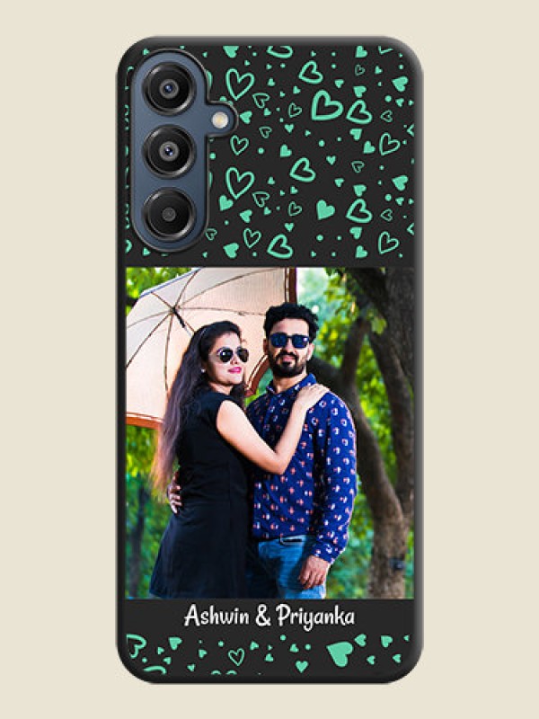 Custom Sea Green Indefinite Love Pattern on Photo On Space Black Custom Soft Matte Mobile Back Cover - Galaxy M16 5G