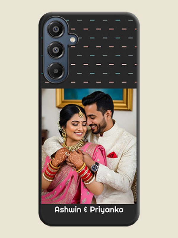 Custom Line Pattern Design with Text On Space Black Custom Soft Matte Mobile Back Cover - Galaxy M16 5G