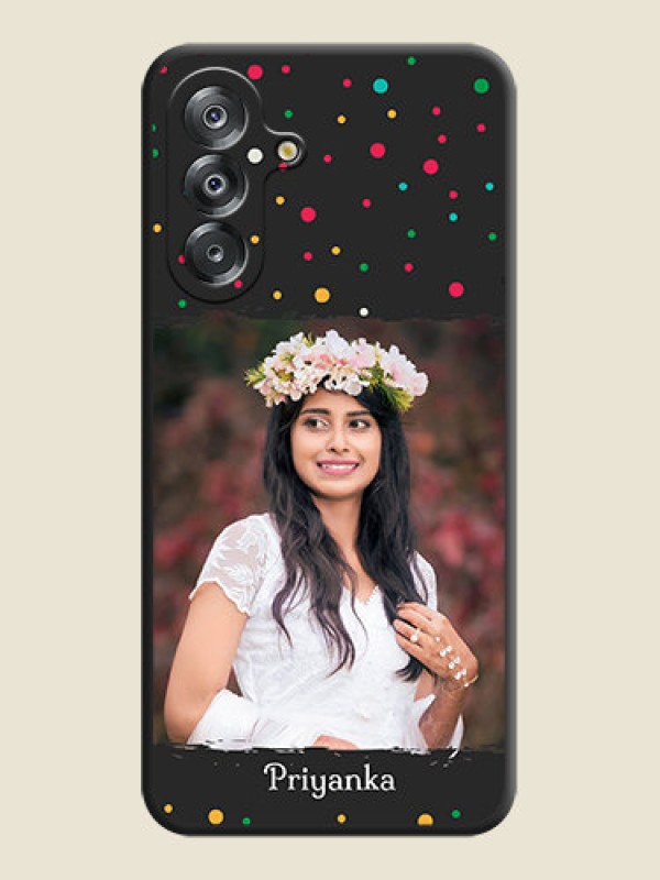 Custom Multicolor Dotted Pattern with Text On Space Black Custom Soft Matte Mobile Back Cover - Samsung Galaxy M17 5G