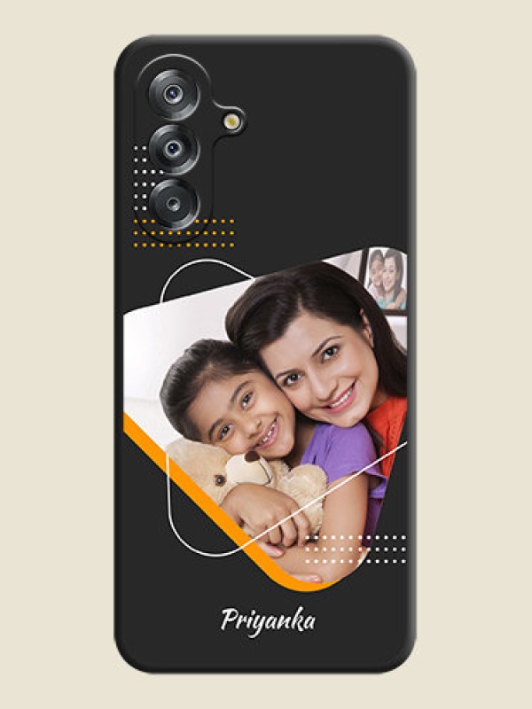 Custom Yellow Triangle on Photo On Space Black Custom Soft Matte Mobile Back Cover - Samsung Galaxy M17 5G