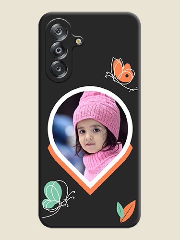 Custom Upload Pic With Simple Butterly Design On Space Black Custom Soft Matte Mobile Back Cover - Samsung Galaxy M17 5G