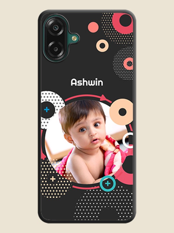 Custom Multicoloured Round Image On Space Black Custom Soft Matte Mobile Back Cover - Samsung Galaxy M17e