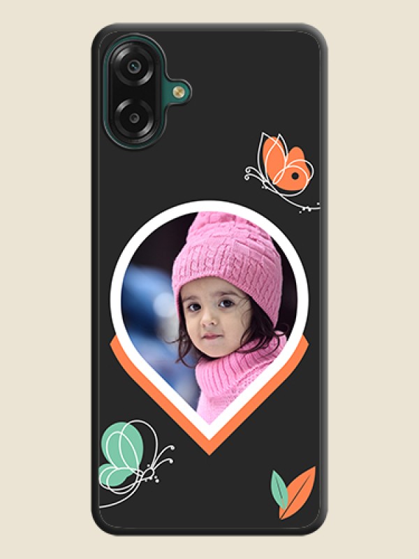 Custom Upload Pic With Simple Butterly Design On Space Black Custom Soft Matte Mobile Back Cover - Samsung Galaxy M17e