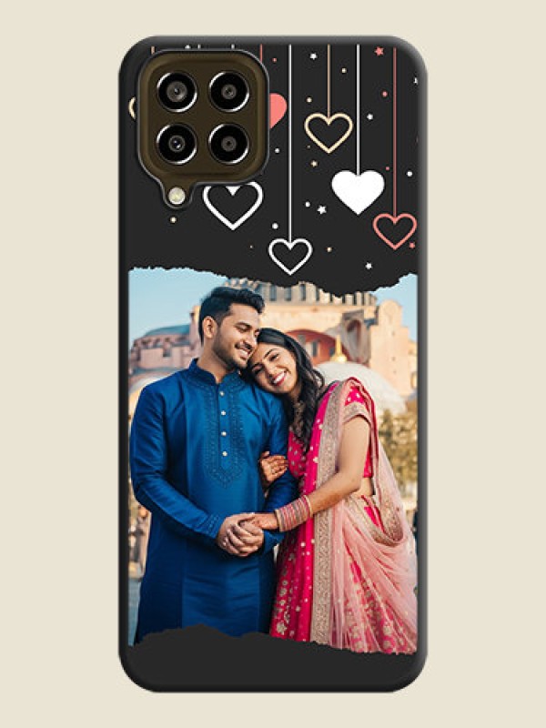 Custom Love Hangings with Splash Wave Picture on Space Black Custom Soft Matte Phone Back Cover - Galaxy M33 5G