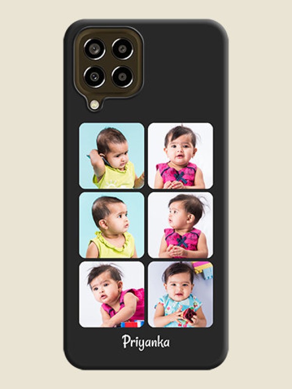 Custom Floral Art with 6 Image Holder on Photo on Space Black Soft Matte Mobile Case - Galaxy M33 5G