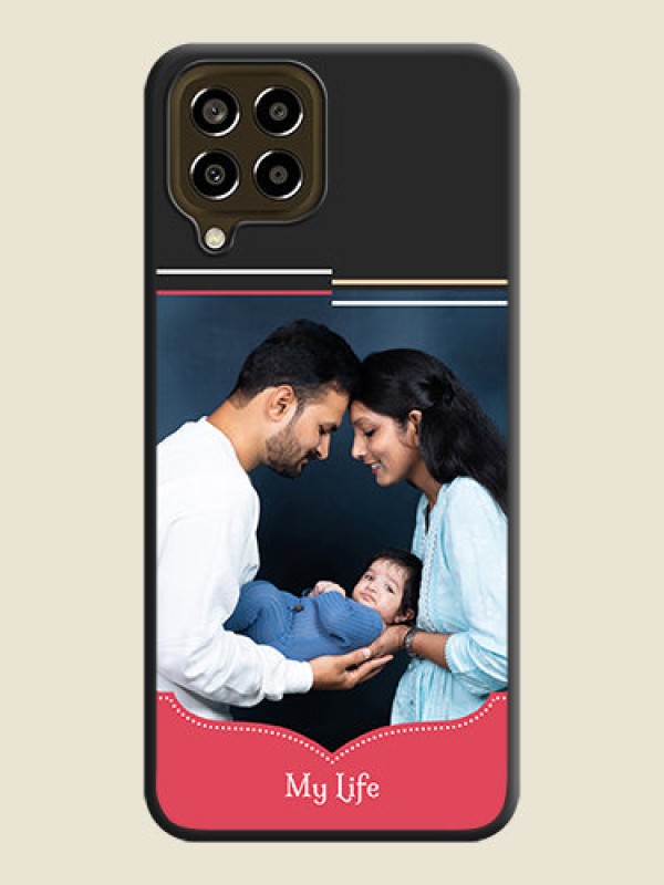 Custom Classic Plain Design with Name on Photo on Space Black Soft Matte Phone Cover - Galaxy M33 5G