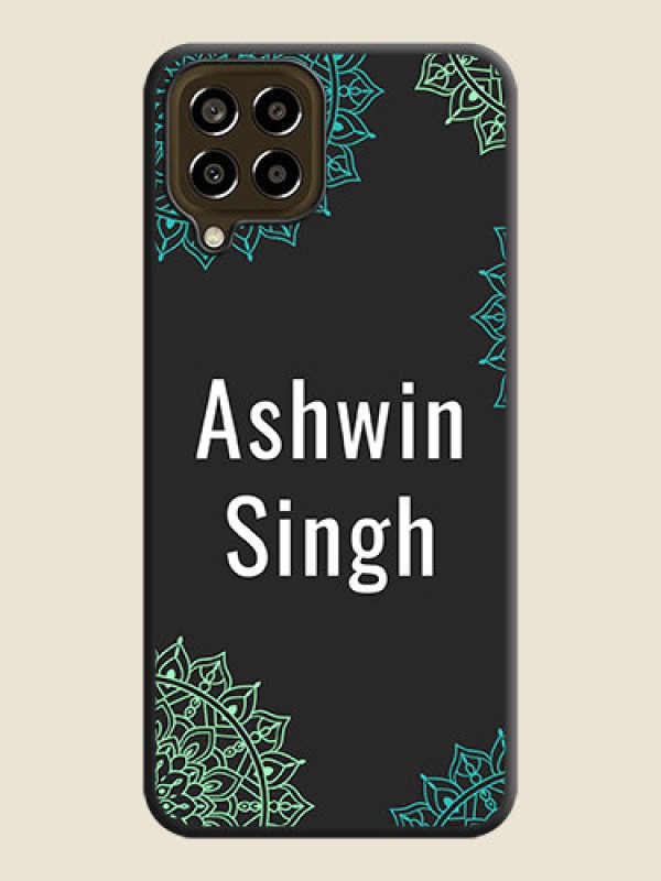 Custom Your Name with Floral Design on Space Black Custom Soft Matte Back Cover - Galaxy M33 5G