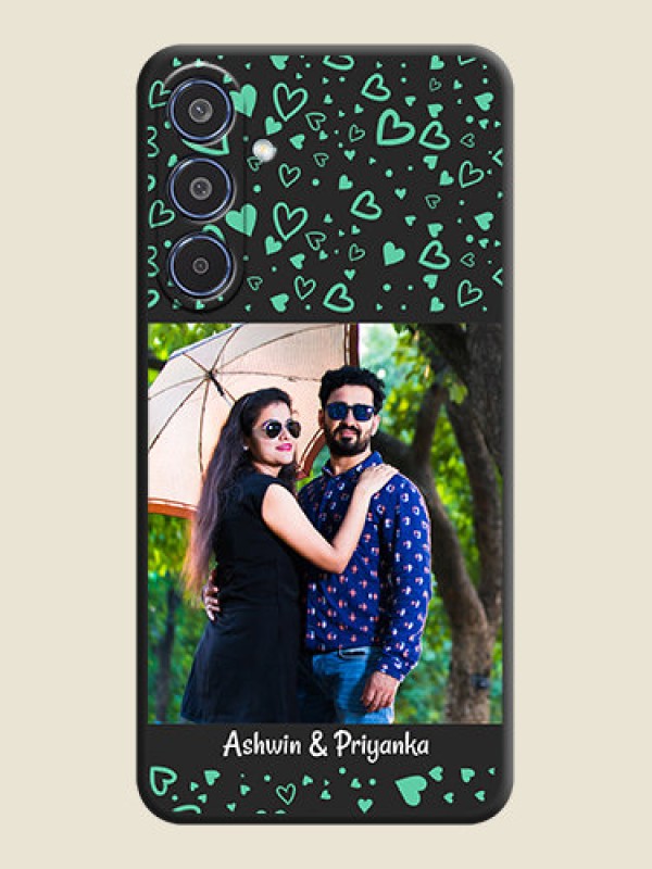 Custom Sea Green Indefinite Love Pattern on Photo On Space Black Custom Soft Matte Mobile Back Cover - Samsung Galaxy M35 5G