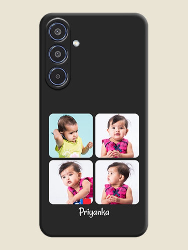 Custom Floral Art with 6 Image Holder on Photo On Space Black Custom Soft Matte Mobile Back Cover - Samsung Galaxy M35 5G