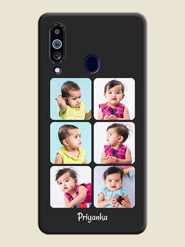 Custom Floral Art with 6 Image Holder on Photo on Space Black Soft Matte Mobile Case - Galaxy M40