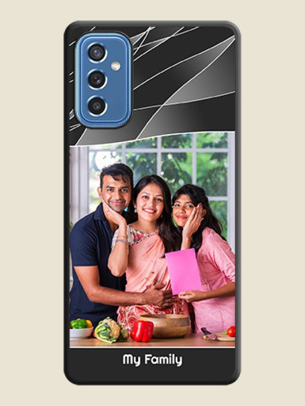 Custom Mixed Wave Lines on Photo on Space Black Soft Matte Mobile Cover - Samsung Galaxy M52 5G