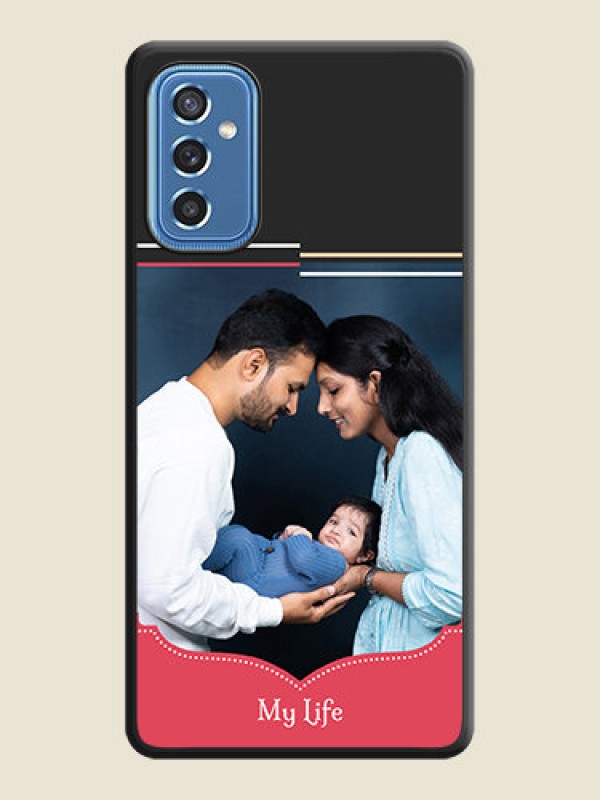 Custom Classic Plain Design with Name on Photo on Space Black Soft Matte Phone Cover - Samsung Galaxy M52 5G